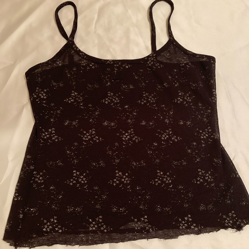 sheer purple top with gold detailing